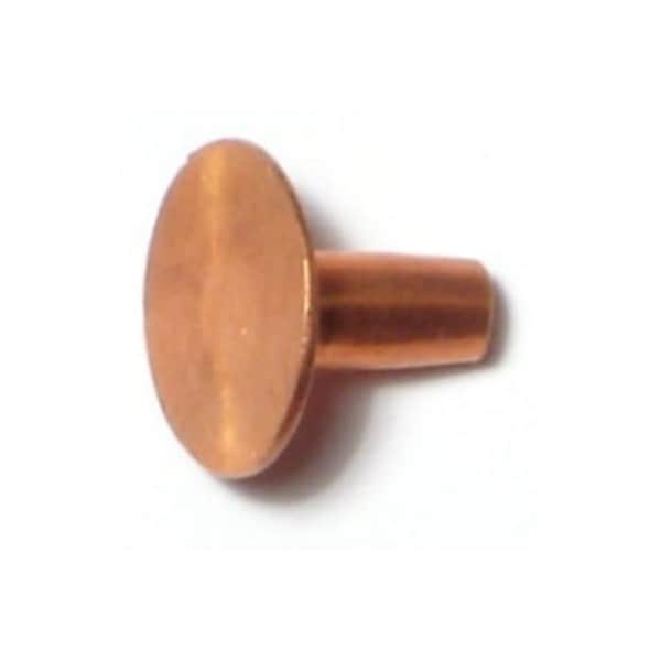 Midwest Fastener Solid Rivet, Countersunk Head, .47 in Dia., 3/8 in L